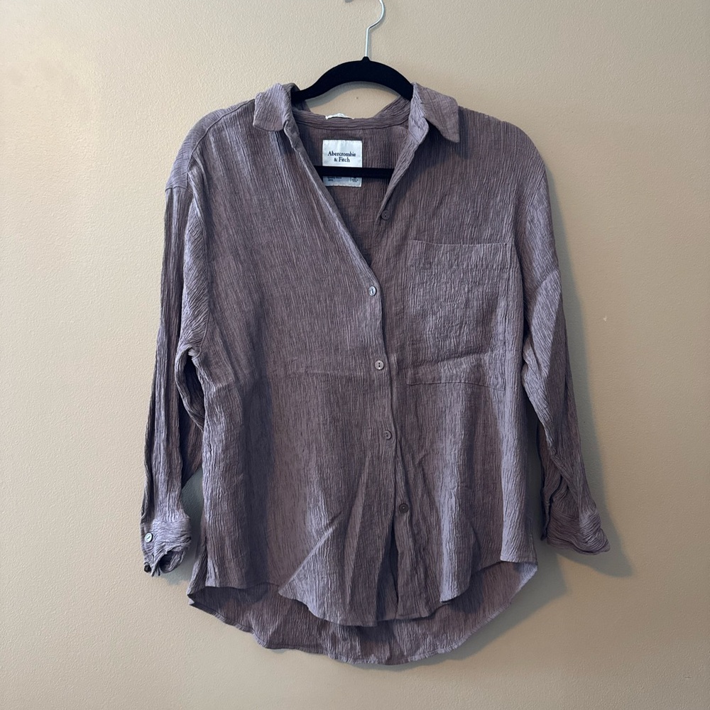 Abercrombie Button-Up Shirt in Taupe